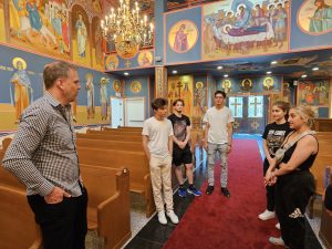 MP Mark Holland visits St. Nedela Macedonian Orthodox Church to visit students working Canada Summer Jobs workers