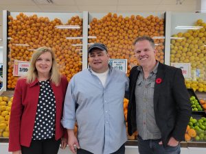 Minister Mark Holland and MP Valerie Bradford visit a supermarket in Kitchener-Waterloo