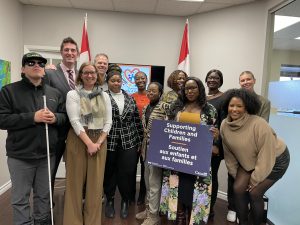 Minister Gould visited Ajax to join Minister Holland and a group of local stakeholders to announce local funding for families, children and social development